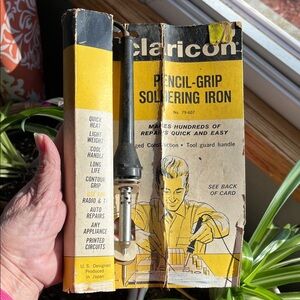Vtg MCM Claricon Pencil-Grip Soldering Iron #79-607 Japan ‘New’ On Card *READ*